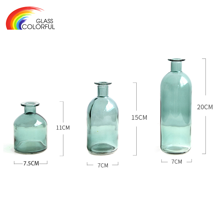 Small Size Colored Coloured Glass Vases For Centerpieces