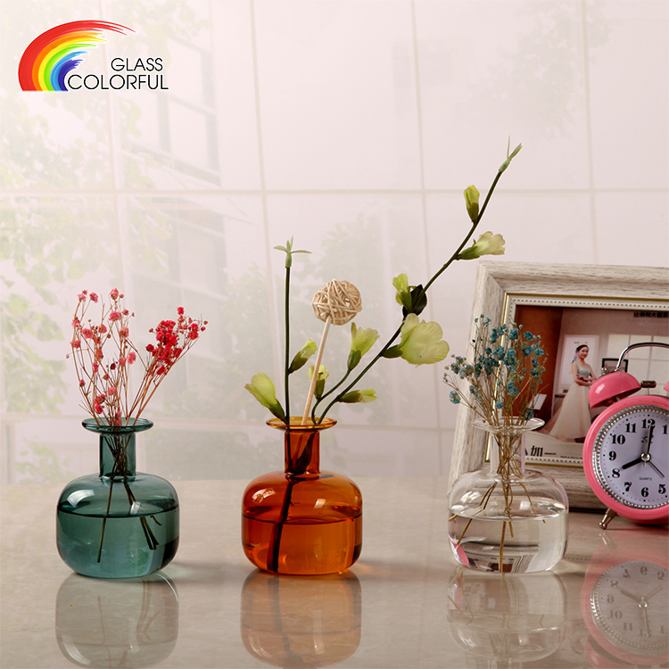 Small Glass Vases For Flowers Orange Multi Colored Glass Vases