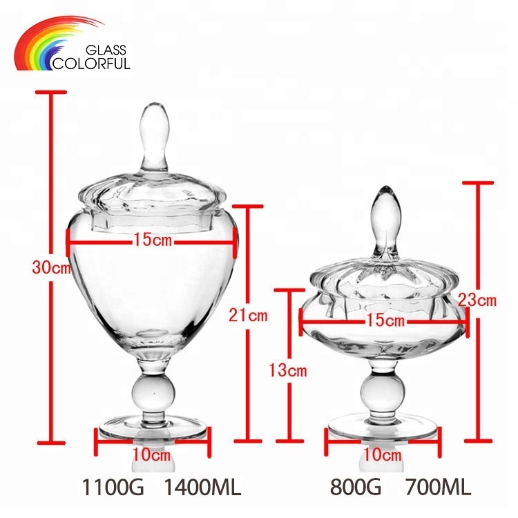 Crystal Glass Candy Jars With Lids