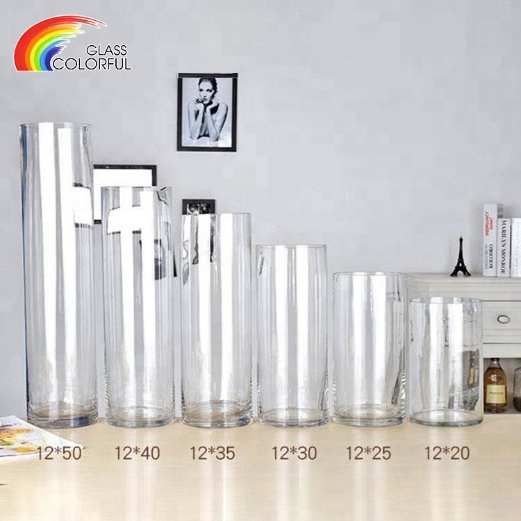 Glass Cylinder Vases Bulk Clear Glass Cylinder Flower Vases