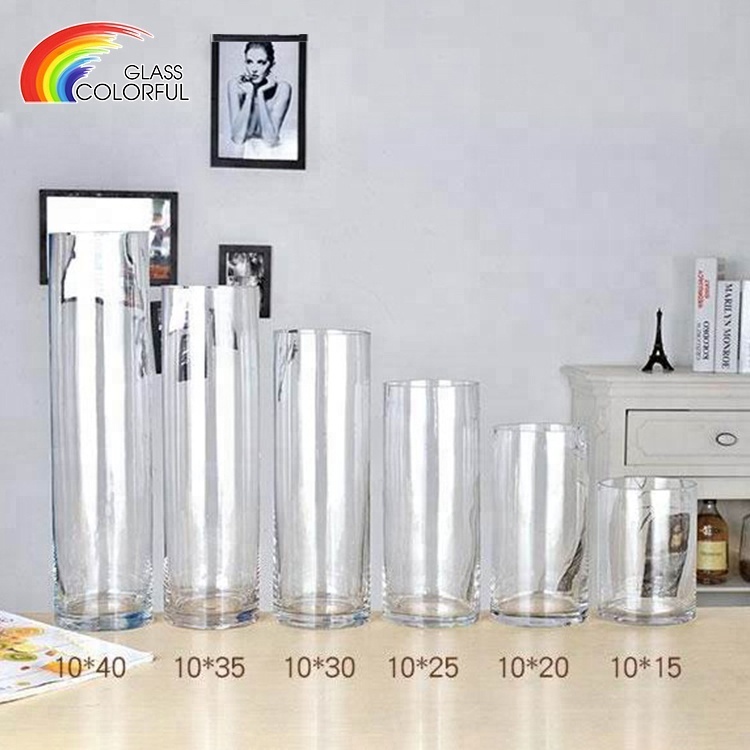 Glass Cylinder Vases Bulk Clear Glass Cylinder Flower Vases