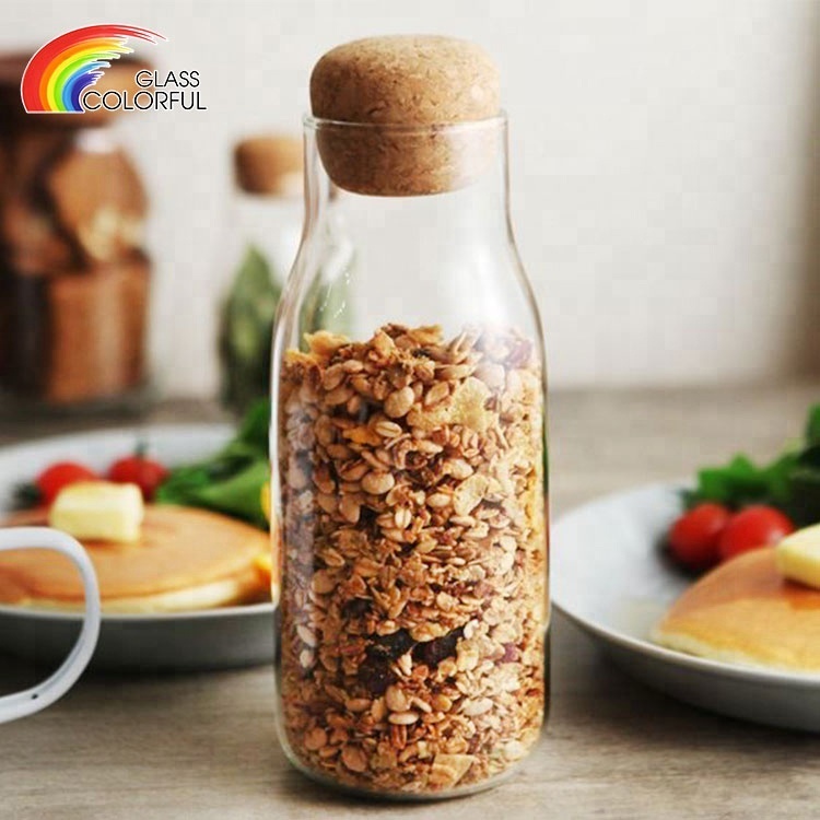Borosilicate Glass Water Bottle With Cork Lid Cork Stopper