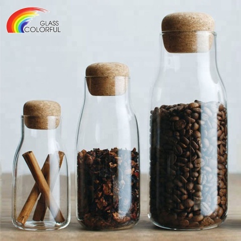 Borosilicate Glass Water Bottle With Cork Lid Cork Stopper