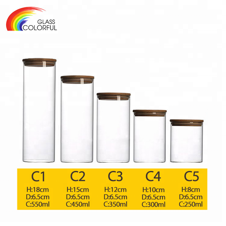 Borosilicate Glass Storage Containers Storage Jars With Bamboo Lids