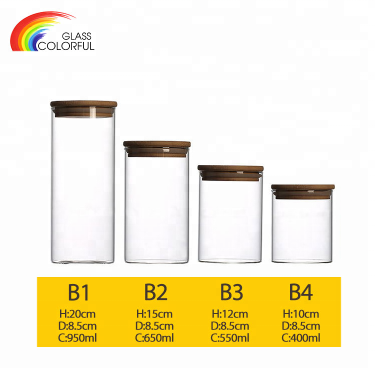 Borosilicate Glass Storage Containers Storage Jars With Bamboo Lids