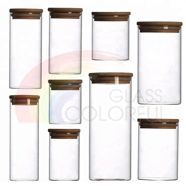 Borosilicate Glass Storage Containers Storage Jars With Bamboo Lids