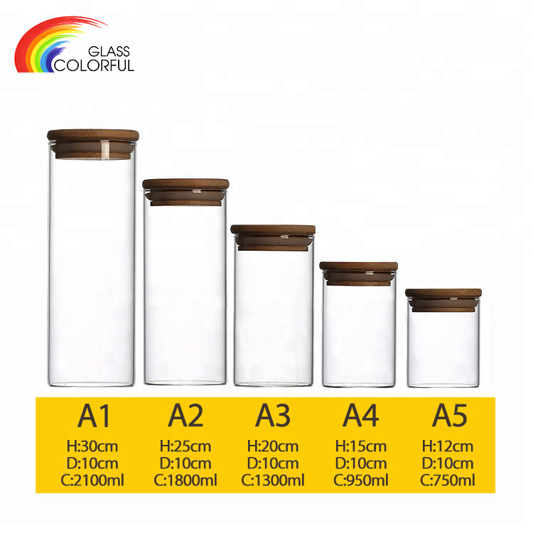 Borosilicate Glass Storage Containers Storage Jars With Bamboo Lids