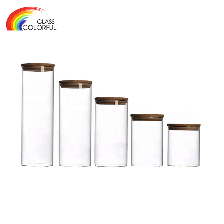 Borosilicate Glass Storage Containers Storage Jars With Bamboo Lids