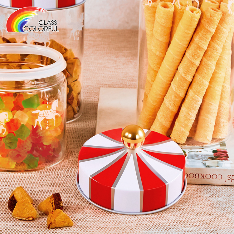 Glass Canister Jar With Metal Lid Glass Storage Jar Storage Tank Candy Jar