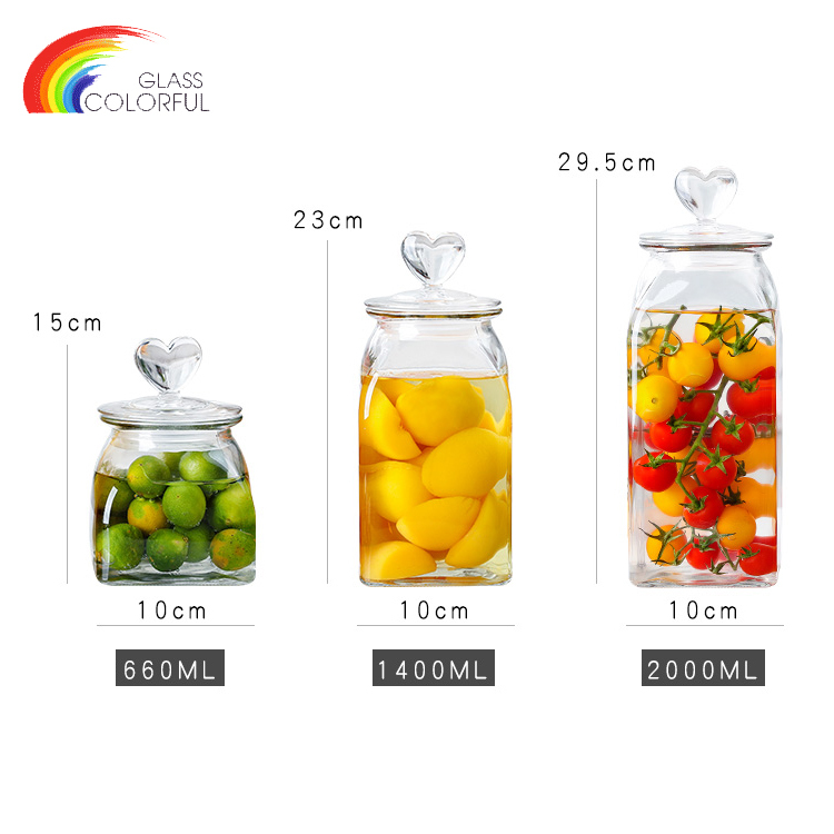 Glass Storage Jar Canisters Glass Jars With Glass Lid For Food