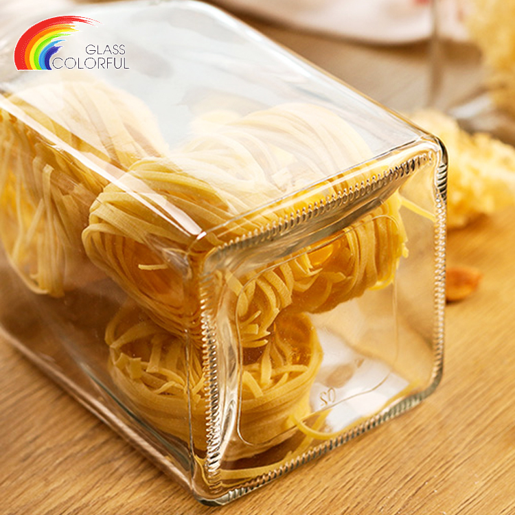 Glass Storage Jar Canisters Glass Jars With Glass Lid For Food