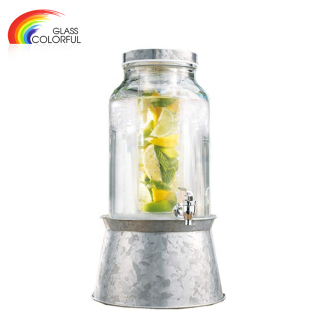 Glass Drink Beverage Juice Dispenser With Stand