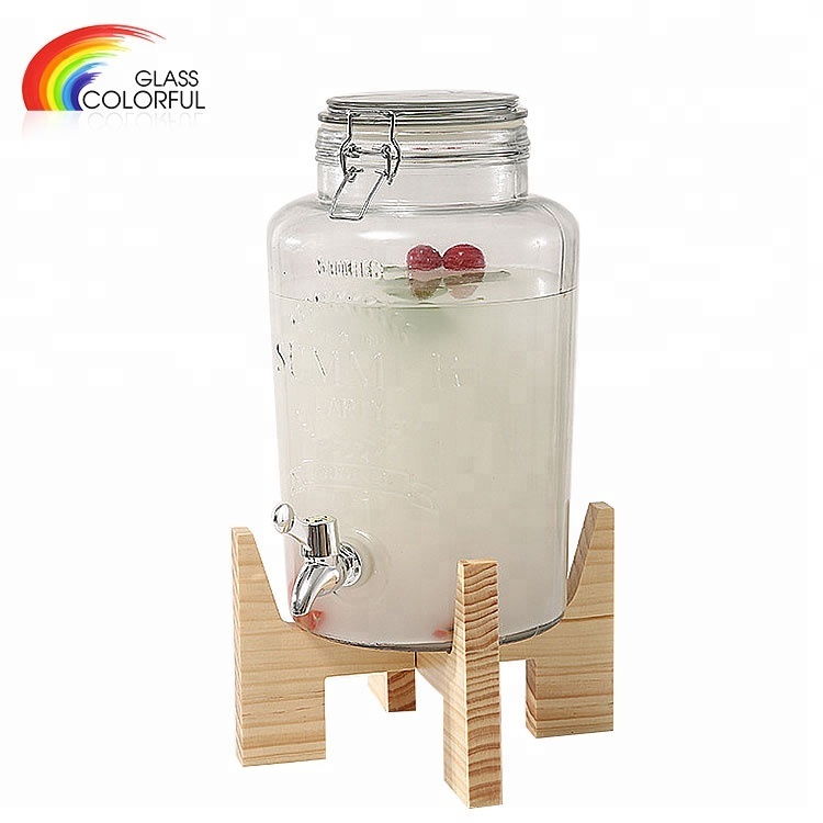 2 Gallon Glass Water Dispenser With Tap And Stand