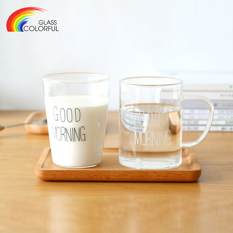 Glass Tea Cup Glass Mugs With Handles With Bamboo Lids