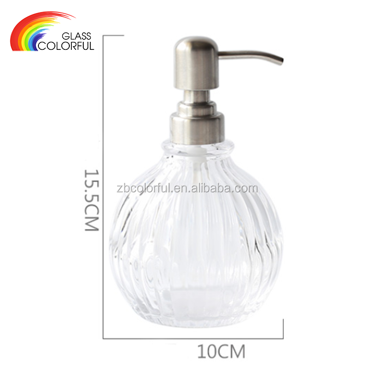 clear glass soap dispenser