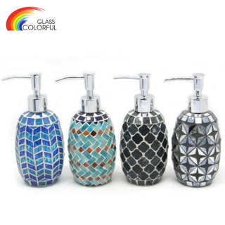 Glass Mosaic Hand Soap Dispenser For Bathroom