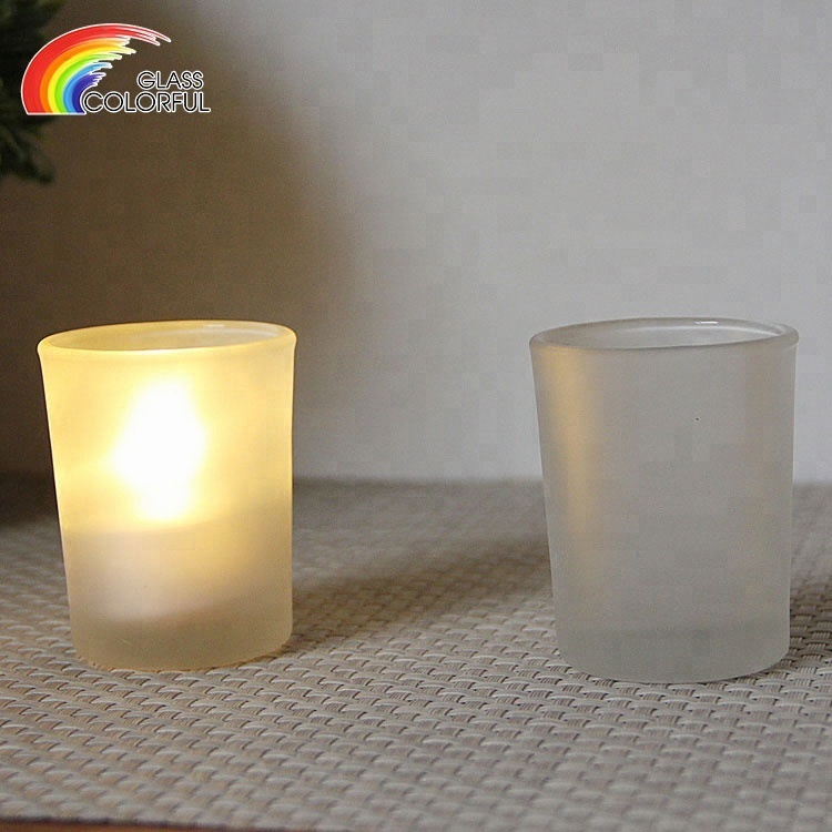 Colored Glass Tea Light Candle Holders