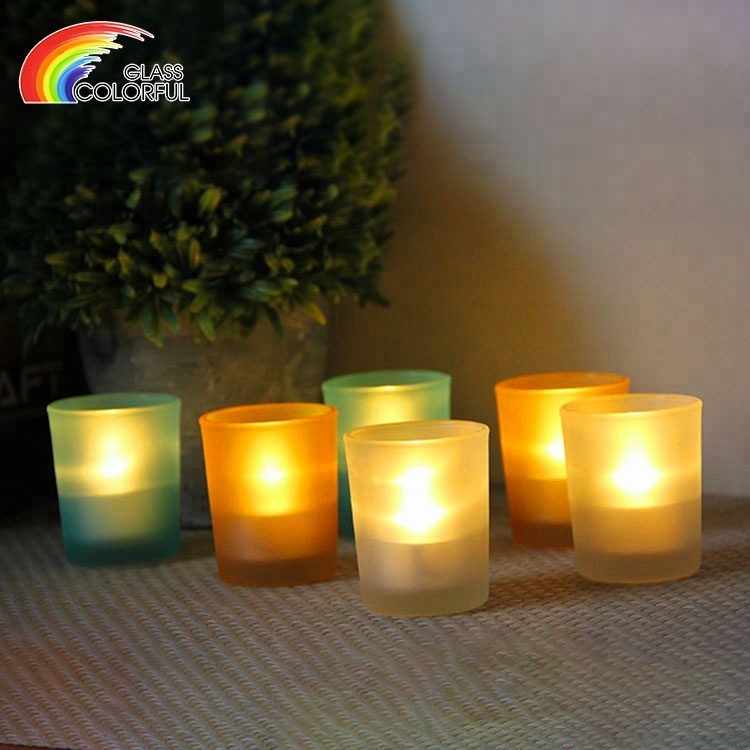 Colored Glass Tea Light Candle Holders