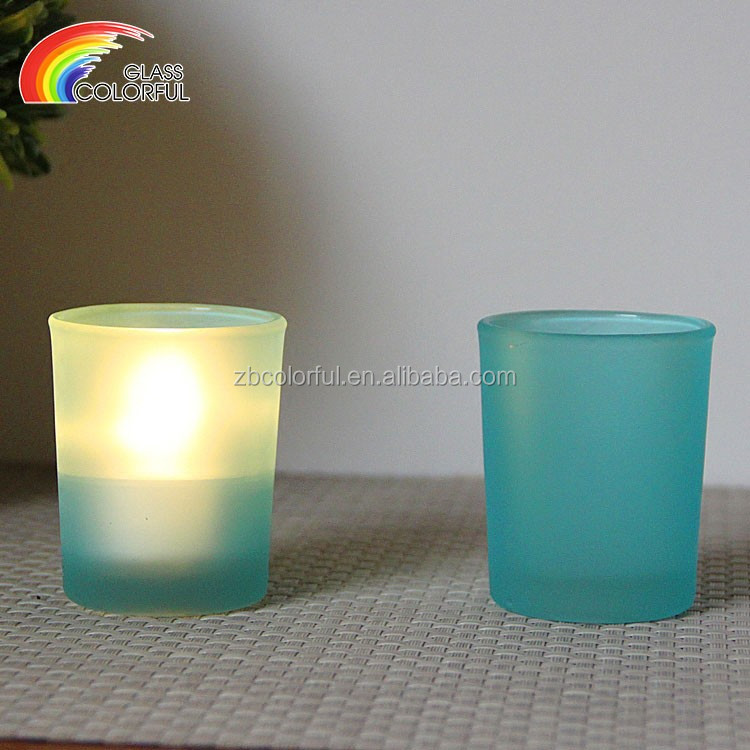 glass colored candle holders