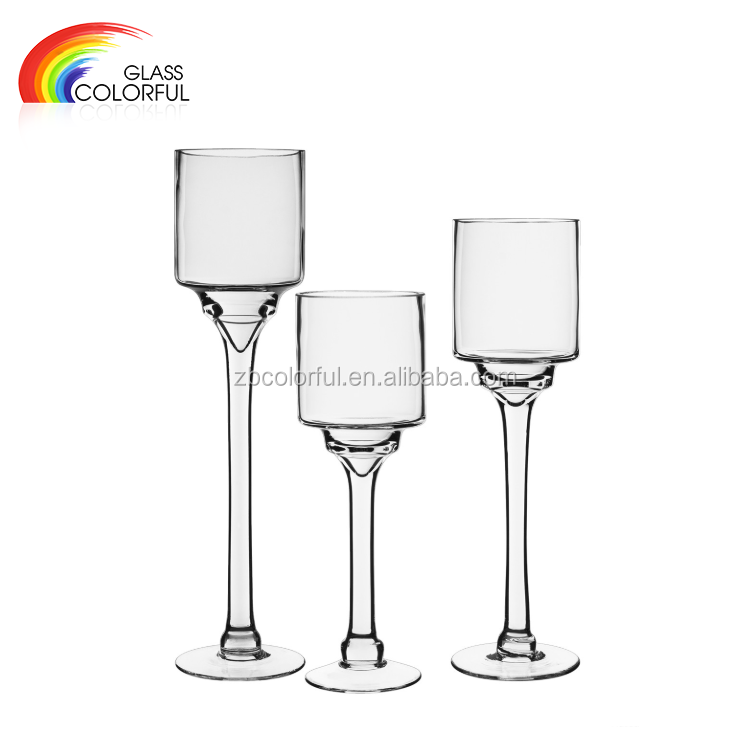 stem glass candle holder