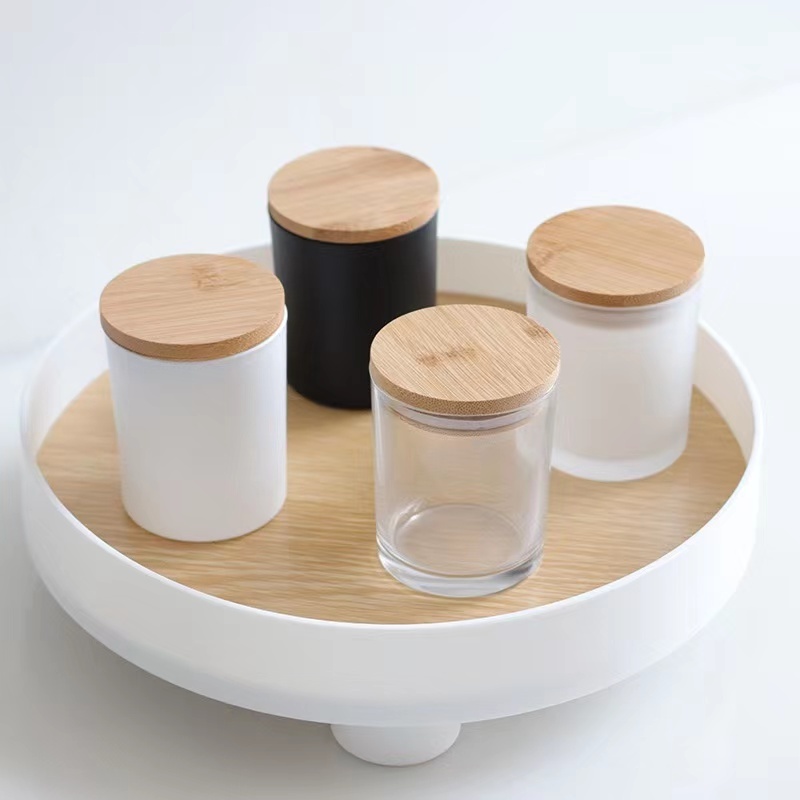 木製の蓋が付いているガラスのキャンドル瓶の卸売