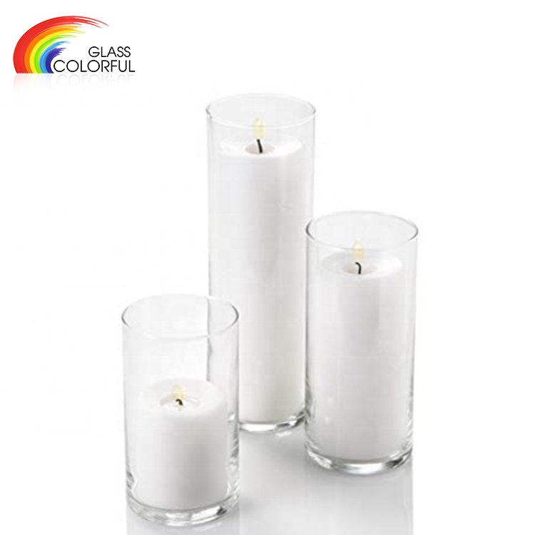 Clear Glass Cylinder Candle Holders