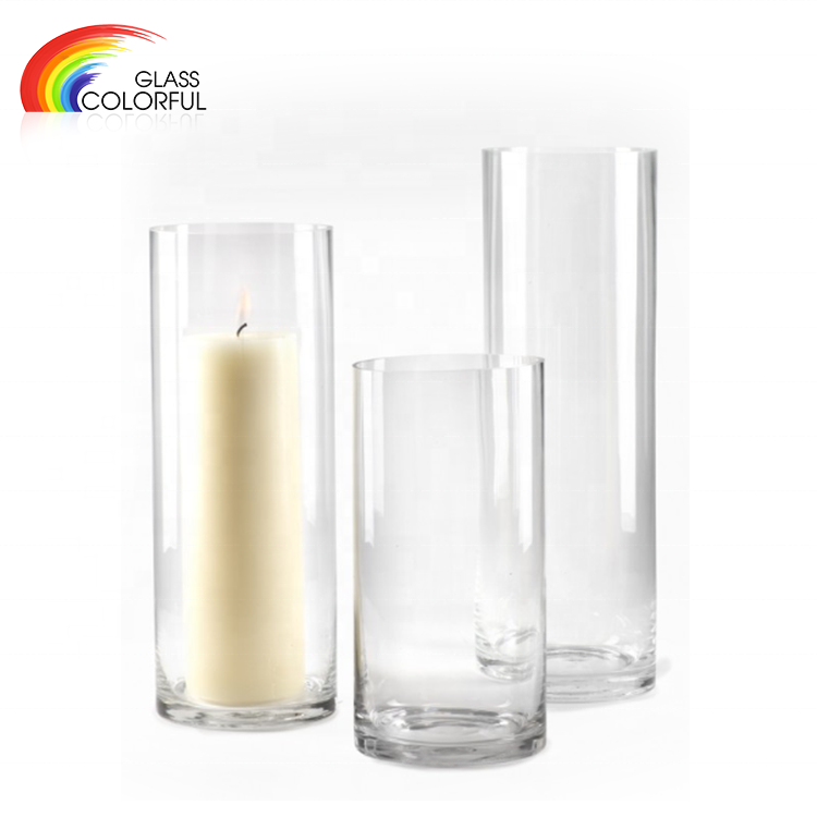 Clear Glass Cylinder Candle Holders