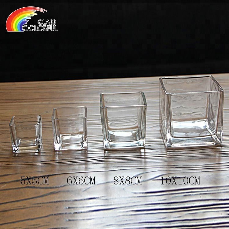 Clear Square Glass Votive Glass Candle Holders