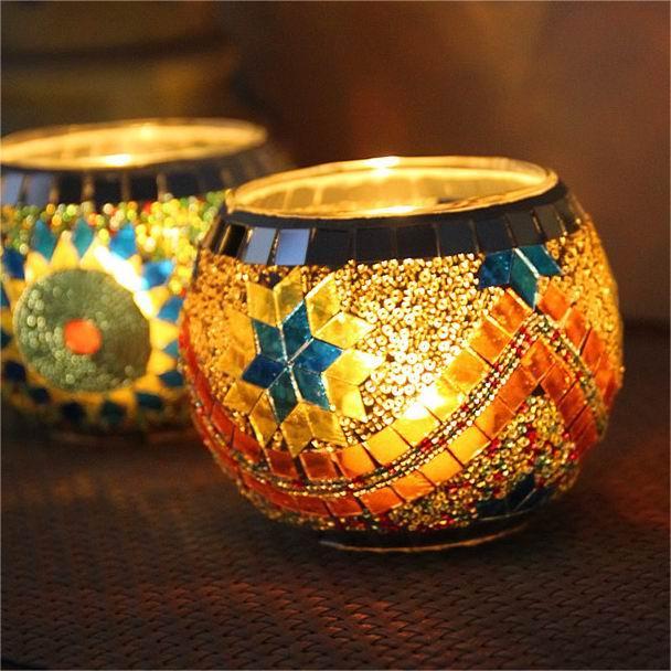 Mosaic Tea Light Glass Votive kynttilänjalkoja Mosaic