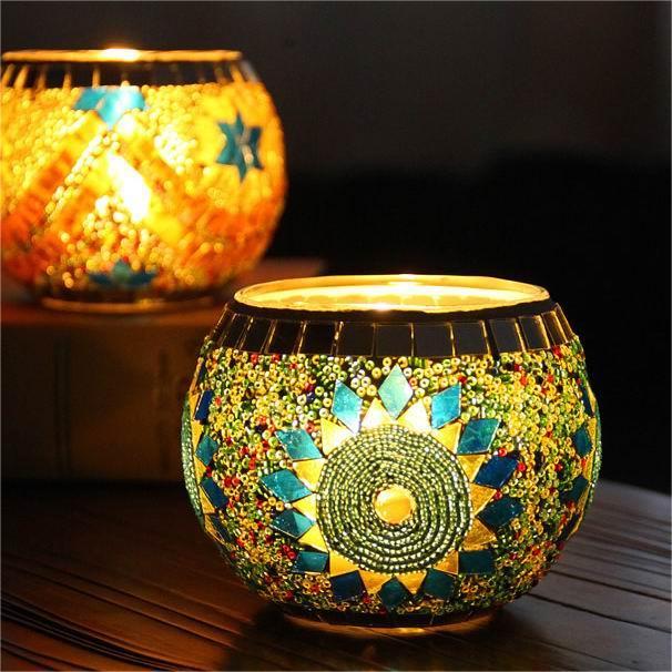 Mosaic Tea Light Glass Votive kynttilänjalkoja Mosaic