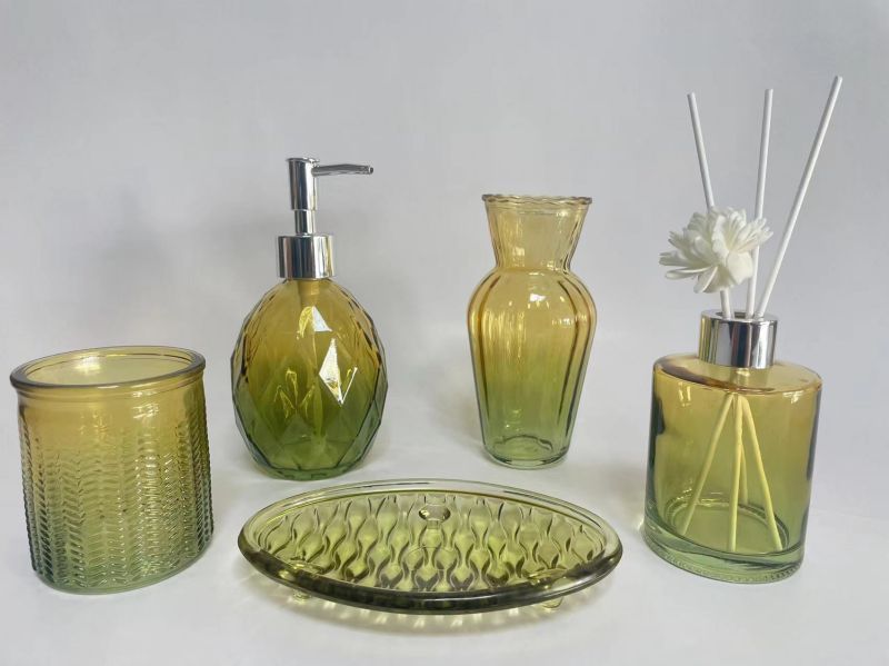 Bathroom Glass Accessories Set Glass Bath Set