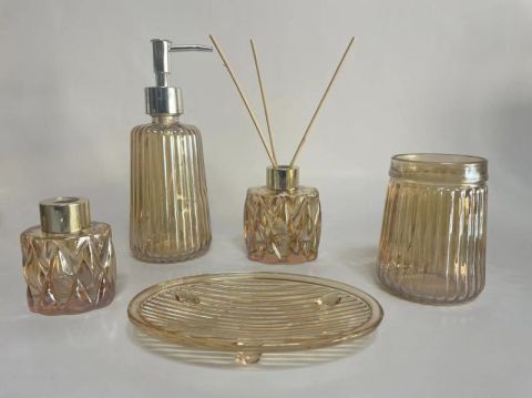 Ensemble d'accessoires en verre pour salle de bain Ensemble de bain en verre