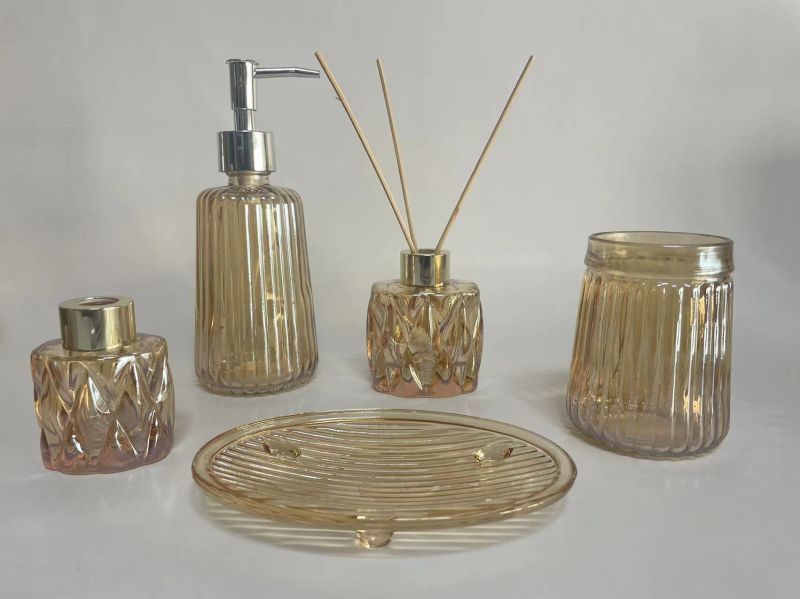 Bathroom Glass Accessories Set Glass Bath Set