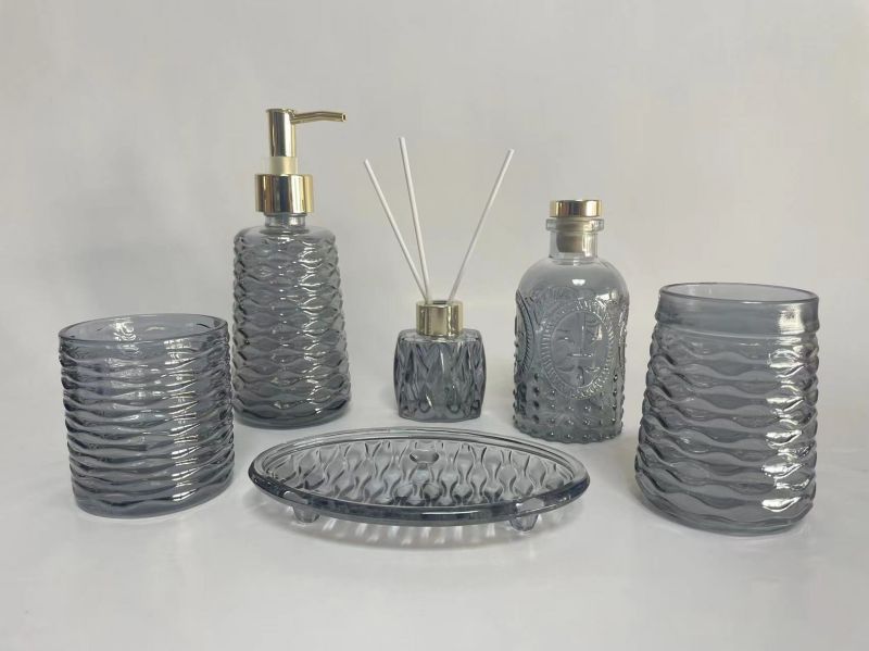 Bathroom Glass Accessories Set Glass Bath Set