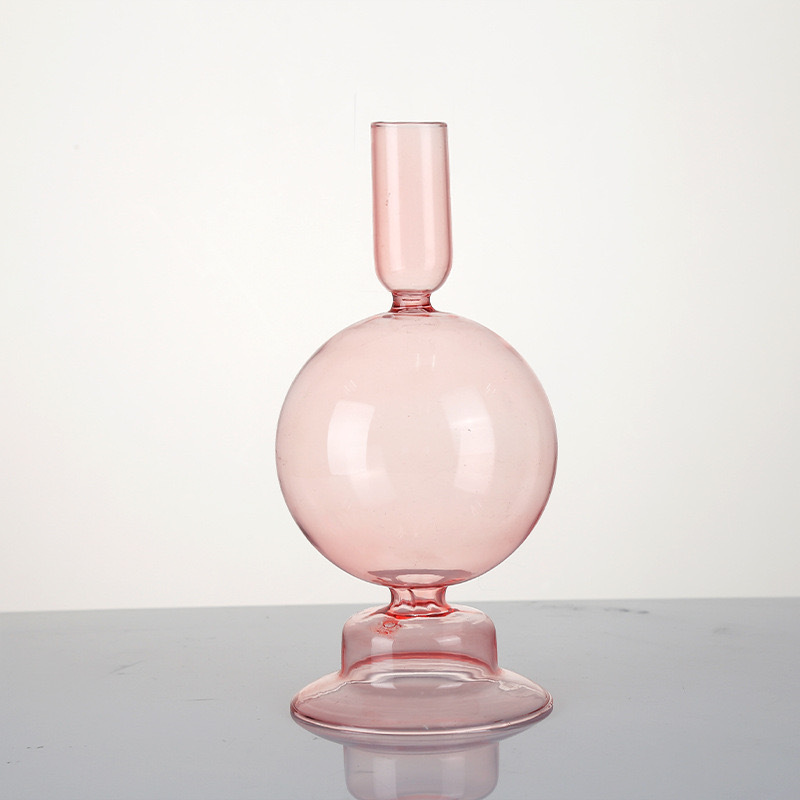 Colored Glass Candlesticks Holders