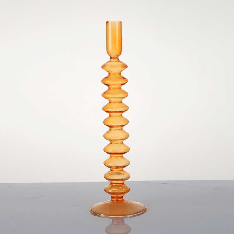 colored glass candlestick holders