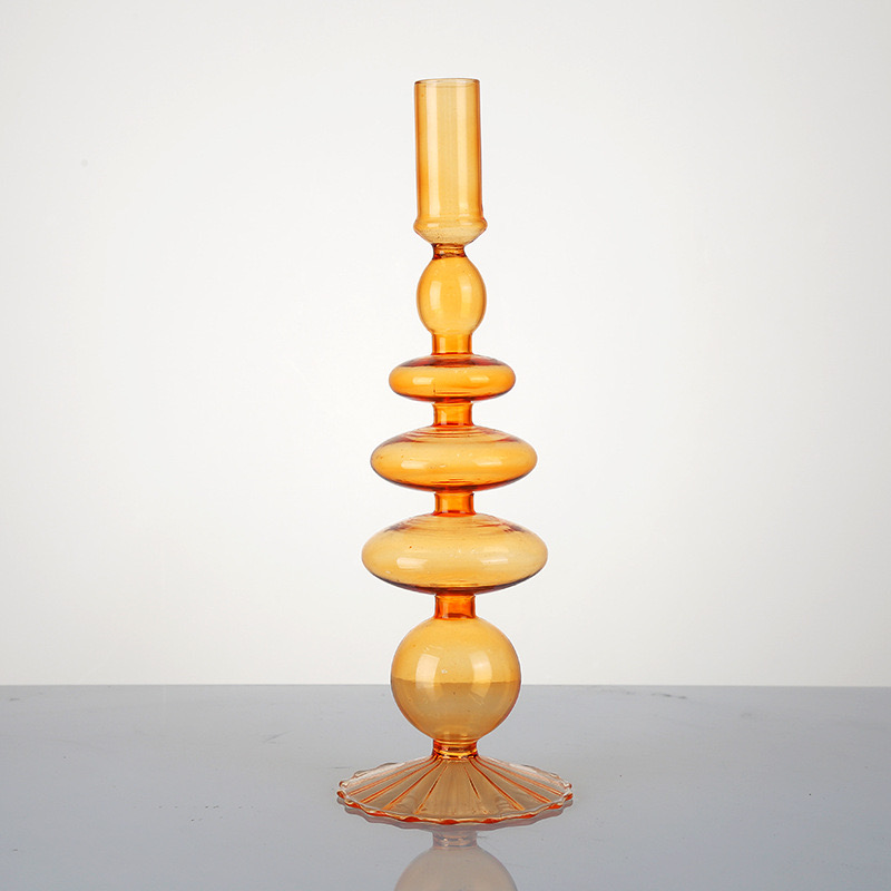 colorful candlestick holders