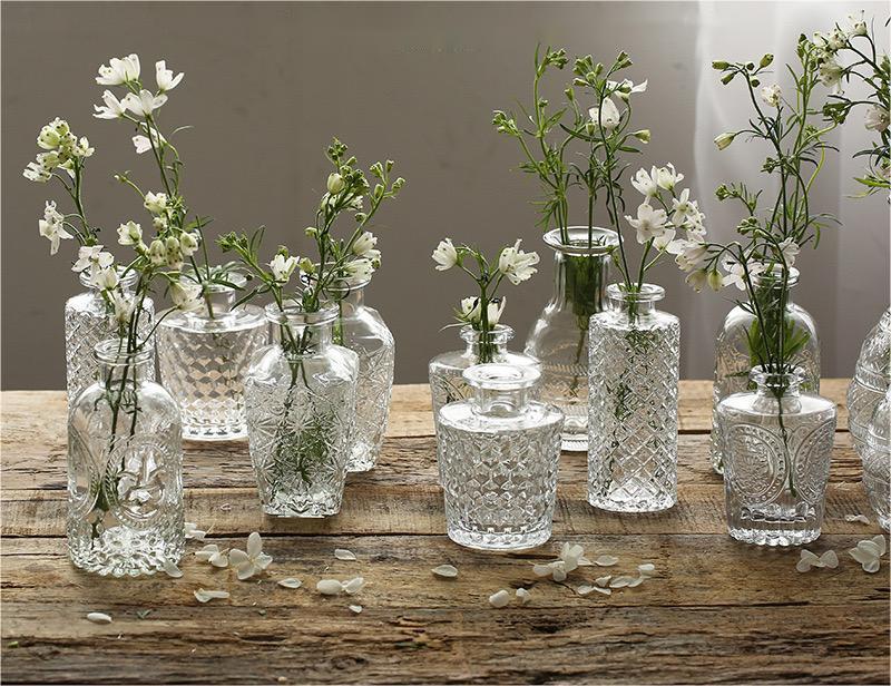 Clear Small Flower Glass Bud Vases In Bulk
