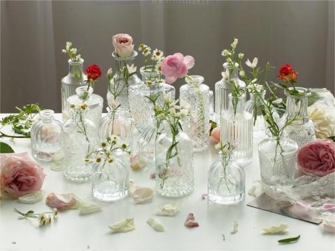 Clear Small Flower Glass Bud Vases In Bulk