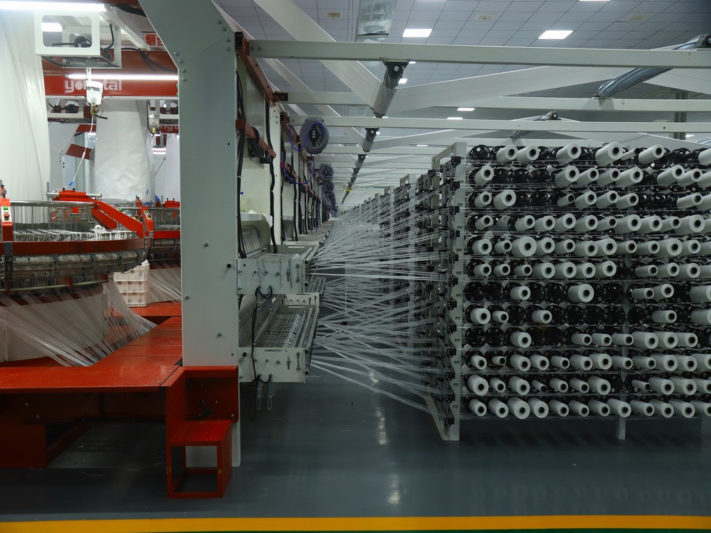 Real shot of plastic braiding production line