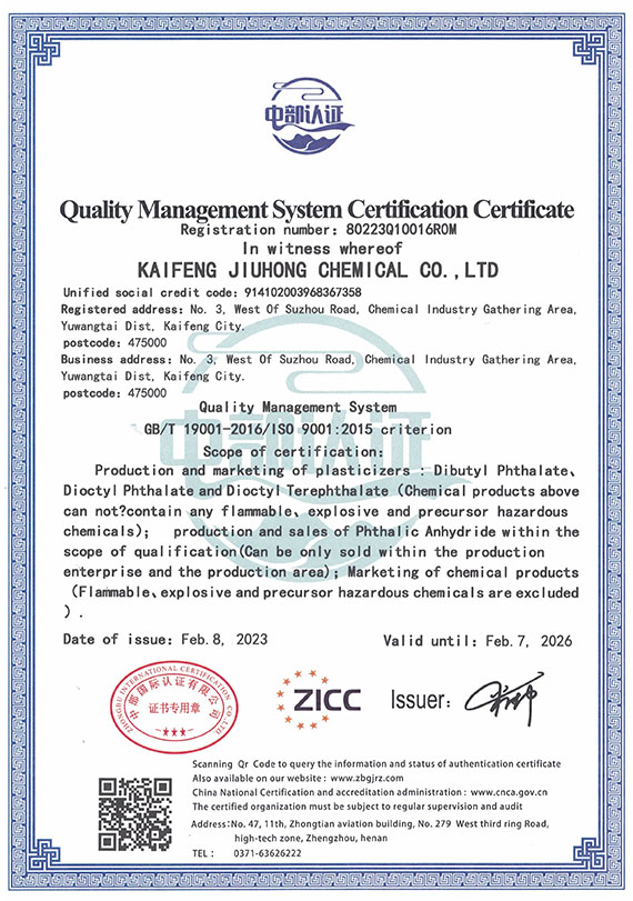 Quality Management Systemcertificate