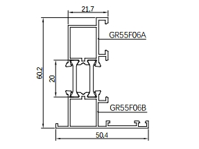หน้าต่างเปิดออกด้านนอกอัลลอยด์อะลูมิเนียม - ซีรีส์ GR60F