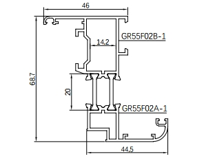 หน้าต่างเปิดออกด้านนอกอัลลอยด์อะลูมิเนียม - ซีรีส์ GR60F