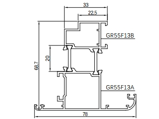 หน้าต่างเปิดออกด้านนอกอัลลอยด์อะลูมิเนียม - ซีรีส์ GR60F