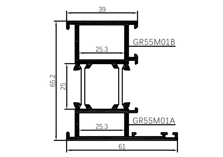 Ferestre din aliaj de aluminiu cu deschidere spre exterior - seria GR65M