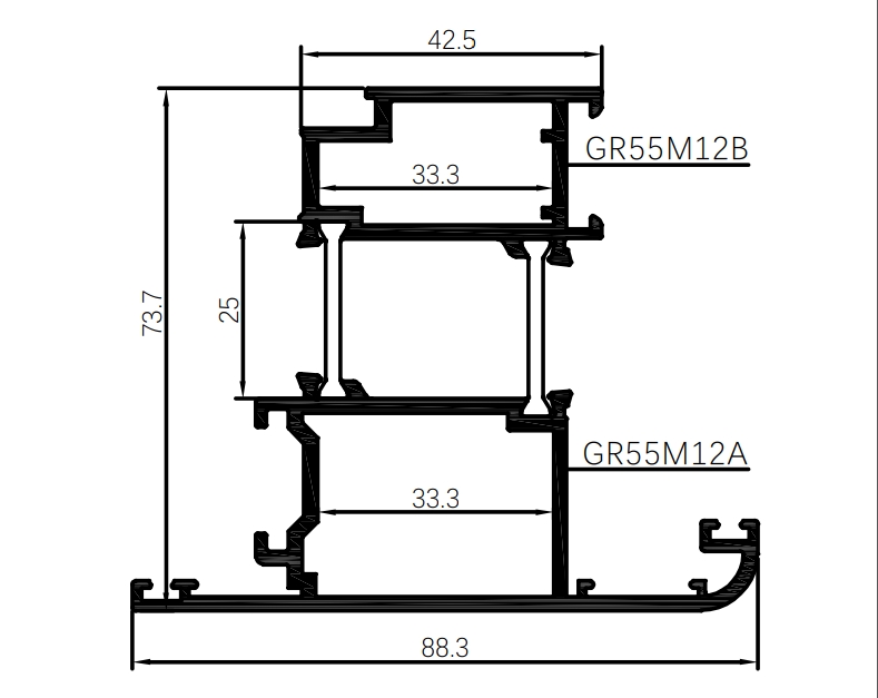 Ferestre din aliaj de aluminiu cu deschidere spre exterior - seria GR65M