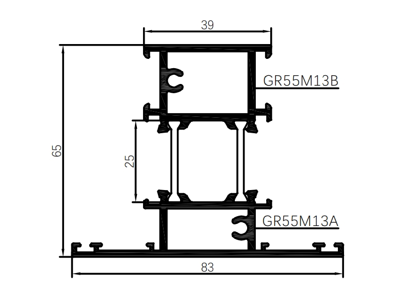 Ferestre din aliaj de aluminiu cu deschidere spre exterior - seria GR65M