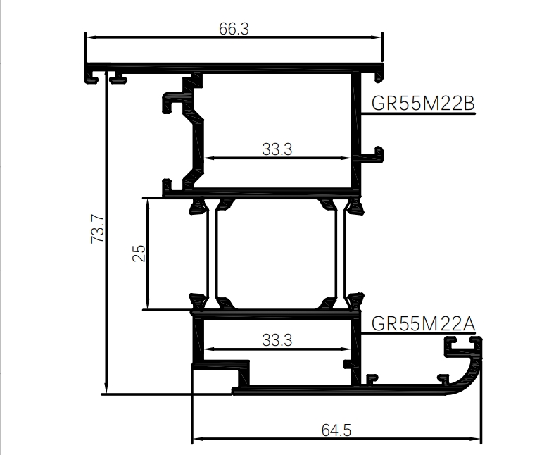 Ferestre din aliaj de aluminiu cu deschidere spre exterior - seria GR65M