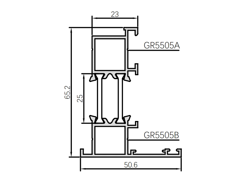 Ferestre din aliaj de aluminiu cu deschidere spre exterior - seria GR65M