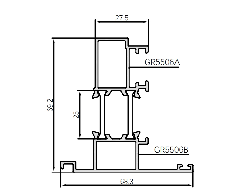 Ferestre din aliaj de aluminiu cu deschidere spre exterior - seria GR65M